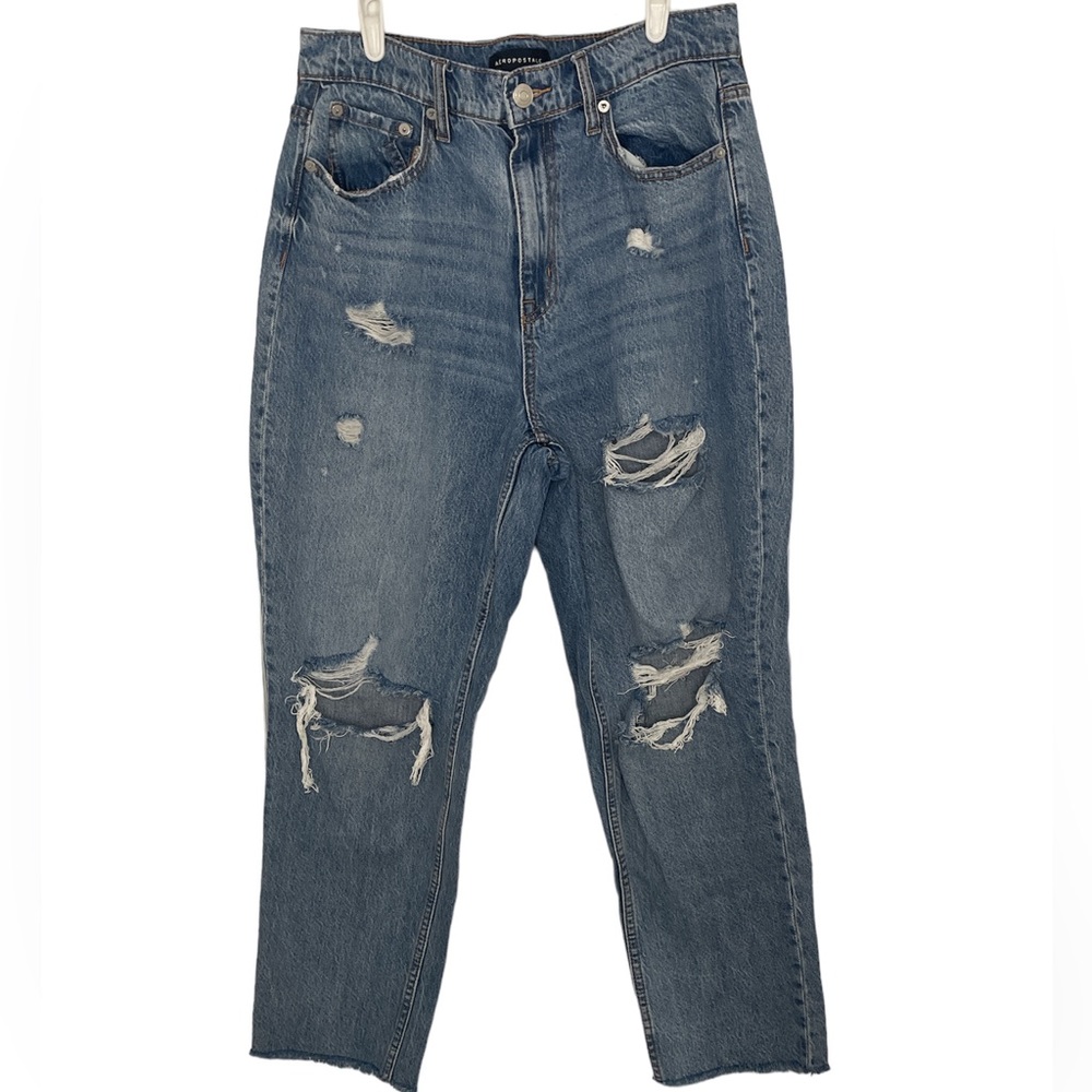 (Size 12) Aéropostale Women’s Slim Thick Curvy Mom Denim Ripped Jeans
